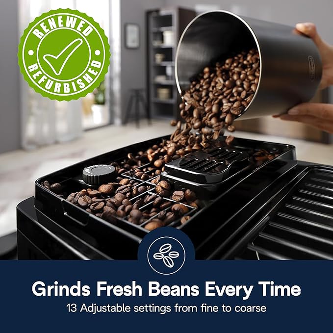 De'Longhi Magnifica Start Automatic Espresso Machine with Manual Frother Black ECAM22022SB (Renewed)