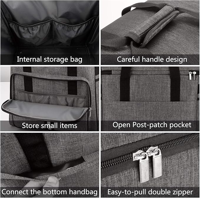 BAGLHER Heavy Duty Kitchen Mixer Cover for 4.5-5 Quart Stand Mixers 2-in-1 Shoulder &amp Hand Carrying Case with Accessory Pockets (14”x9”x15” Grey)