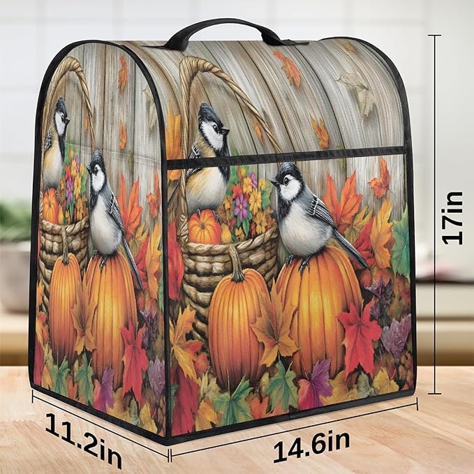 cfpolar Kitchen Aid Mixer Cover Compatible with 6-8 Quarts Fall Thanksgiving Bird Sunflowers Stand Mixer Cover Kitchen Aid Mixers Accessories Appliance Organizer Bag Dust Covers with Zipper Pocket