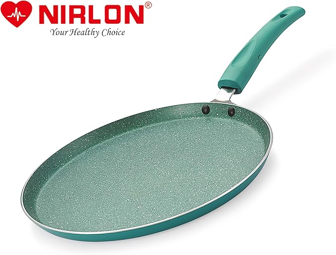 Nirlon Galaxy Induction and Gas Compatible Non Stick Aluminium 2 Piece Cookware Set [1 Flat Roti Tawa 26cm|1 Fry Pan 24cm - 1.5 Liter]