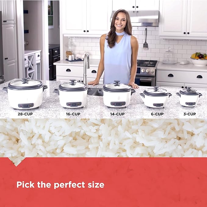 3-Cup Electric Rice Cooker Keep Warm Function White Insulation Detachable Pot Non Stick Dishwasher Safety Component Indicator Light Easy to Clean Tempered Glass Cover Plastic Rice