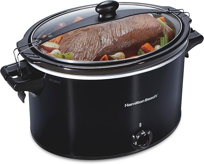 Hamilton Beach Digital Programmable Rice Cooker &amp Food Steamer 14 Cups Cooked (7 Uncooked) &amp Slow Cooker Extra Large 10 Quart Stay or Go Portable With Lid Lock Dishwasher Safe Crock