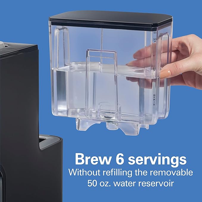 Hamilton Beach Gen 4 FlexBrew Single-Serve Hot &amp Iced Coffee Maker with Removable Reservoir Compatible with Pod Packs and Grounds 50 oz 4 Fast Brewing Options Black