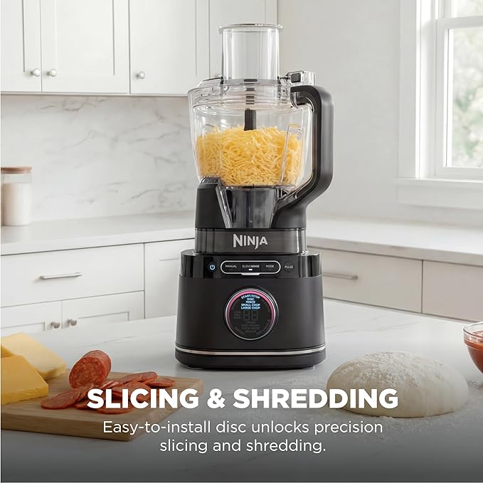 Ninja Kitchen System | All-in-One Food Processor &amp Blender | 8-Cup Bowl &amp (1) 24 oz. To-Go Cup BlendSense Tech | For Smoothies Cookie Dough Salsas Cole Slaw &amp More | 1800 Peak Watt | Bl