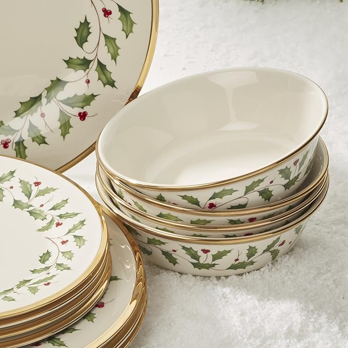Lenox 899203 Holiday 18-Piece Dinnerware Set Service For 6