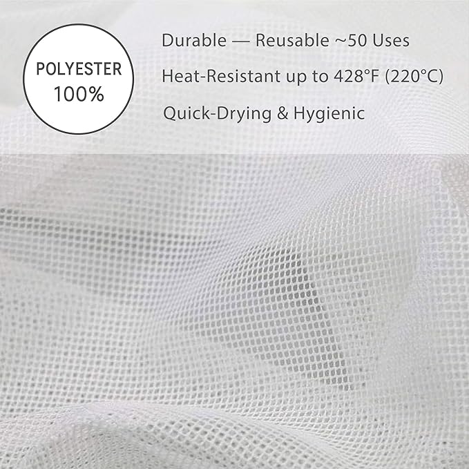 Japanese Rice Cooker Net Sushi Rice Net Mesh Polyester Napkin Reusable Made in Japan (M Size (30x30)) White