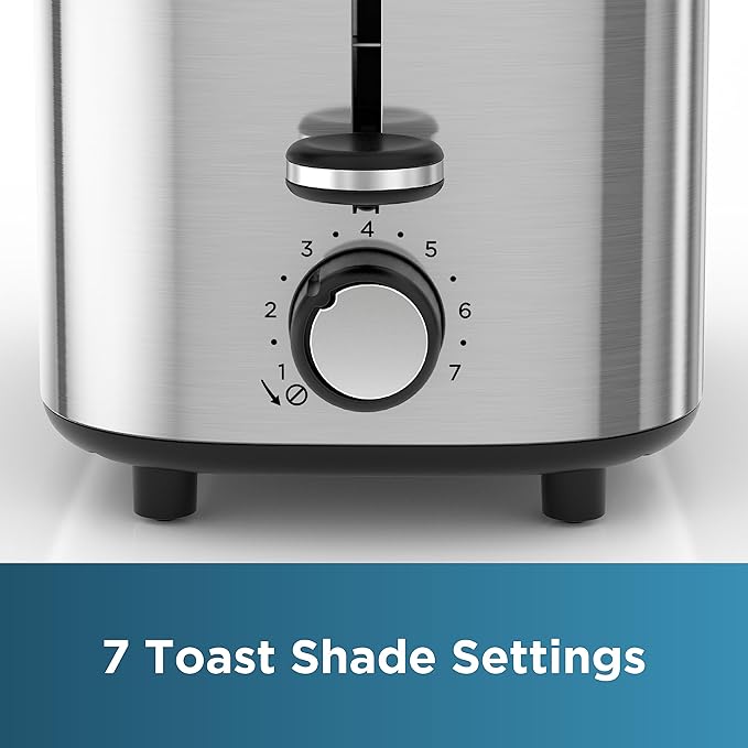 BLACK+DECKER® Toaster with 7 Toast Shade Settings Extra-Wide Slots for Bagels Stainless Steel Exterior Finish 2-Slice (Pack of 2)