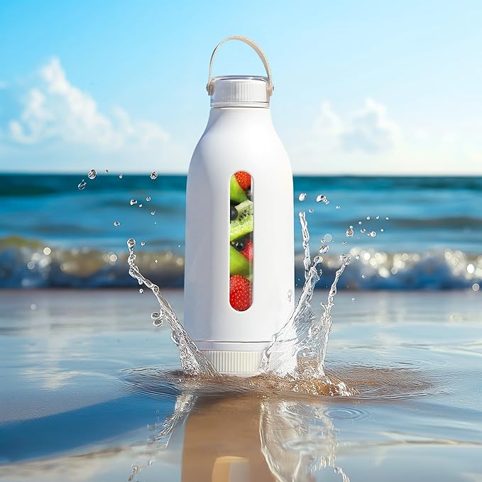 HydraBlend Portable Travel Blender for Smoothies and Shakes 14oz Personal Blender with 4 Stainless Steel Blades BPA-Free USB-C Rechargeable Leakproof-Lid