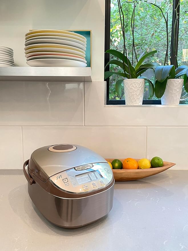 SPT RC-1206 6 Cups Multi-functional Rice Cooker: Brown Rice White Rice Porridge Oatmeal Soup Steam Stew Slow Cook and Cake