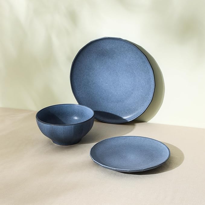 Stone Lain Rio 24-Piece Dinnerware Set Stoneware Blue