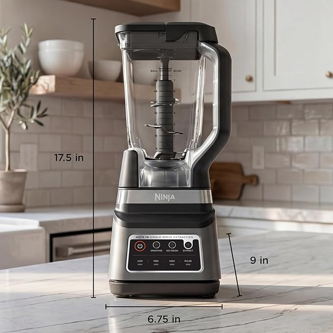 Ninja BN751 Professional Plus DUO Blender 1400 Peak Watts 3 Auto-IQ Programs for Smoothies Frozen Drinks &amp Nutrient Extractions 72-oz. Total Crushing Pitcher &amp (2) 24 oz. To-Go Cups Black