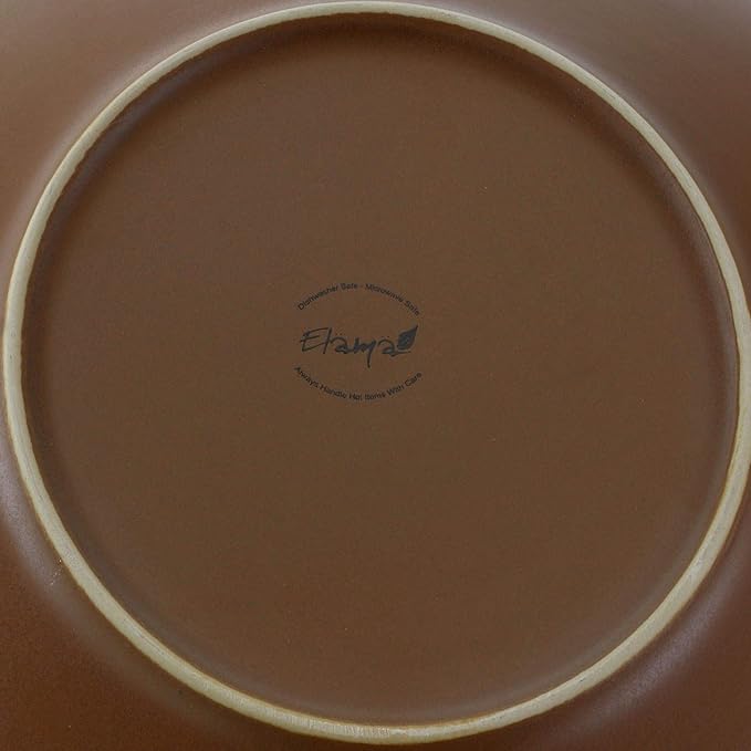 Unknown1 Winter Wolf 16 Piece Round Stoneware Dinnerware Set in Taupe Beige Animal Casual Microwave Safe Brown Medium