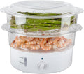 Vegetable Steamer Rice Cooker- 6.3 Quart Electric Steam Appliance with Timer for Healthy Fish Eggs Vegetables Rice Baby Food by Classic Cuisine 11D x 11W x 12.25H