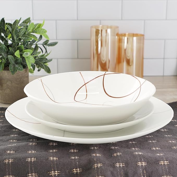 Elama Sydney 18 Piece Porcelain Dinnerware Set Service for 6