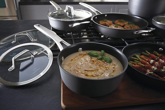 Calphalon 11-Piece Pots and Pans Set Nonstick Kitchen Cookware with Stay-Cool Handles Dishwasher and Metal Utensil Safe Black