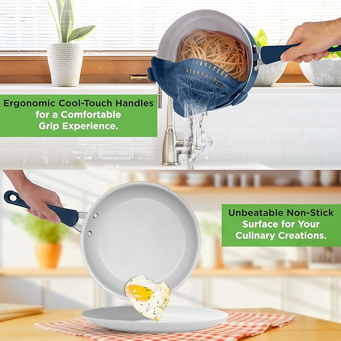 NutriChef Kitchenware Pots &amp Pans Set – High-qualified Basic Kitchen Cookware Set Non-Stick (20-Piece Set)
