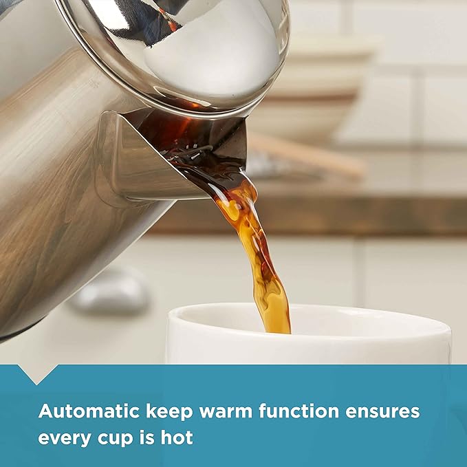 Farberware Electric Coffee Percolator Stainless Steel Basket Automatic Keep Warm No-Drip Spout 8 Cup