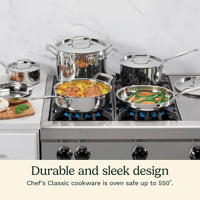 Cuisinart 77-10P1 10-Piece Chef's-Classic-Stainless Collection Cookware Set