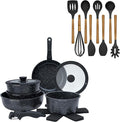 Country Kitchen Cookware Bundle- Cookware Set with Removable Hanldes and 8 Essential Kitchen Utensils for Cooking and Baking