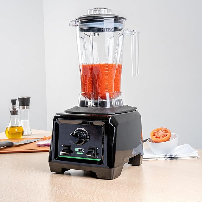 Restaurantware-Hi Tek 3 HP Commercial Blender 1 Variable Speed Heavy-Duty Blender - 64-Ounce Tritan Jar Toggle Control White Plastic Industrial 3 HP Motor