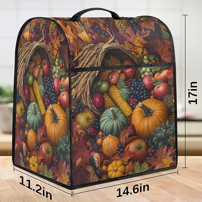 cfpolar Kitchen Aid Mixer Cover Compatible with 6-8 Quarts Food Pumpkin Autumn Stand Mixer Cover Kitchen Aid Mixers Accessories Appliance Organizer Bag Dust Covers with Zipper Pocket