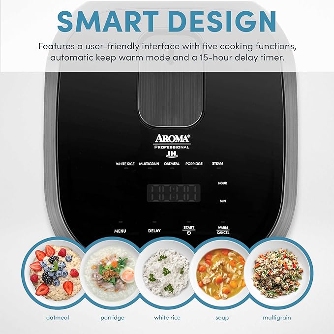 AROMA® Professional 6-Cups (UnCooked) / 3Qt. 360° Induction Rice Cooker &amp Multicooker (ARC-7606GR)