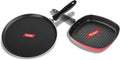Sumeet Berry Aluminium Cookware Set 1.1 L 1 Dosa Tawa1 Grill Pan (Red)