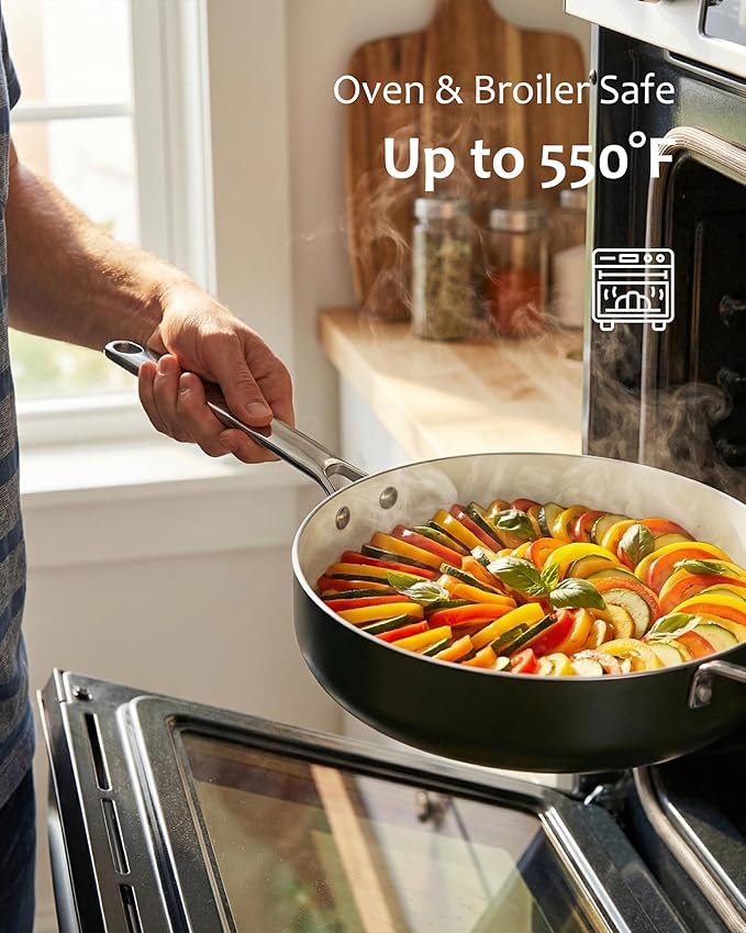 Pots and Pans Set - Nonstick Creamic Kitchen Cookware Sets Non Toxic Cookware Set With Dutch Oven Frying Pan Saucepan Sauté Pan Cooking Utensils Set Pots and Pans for Cooking Set Gifts