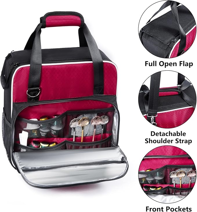 BAGSPRITE Travel Coffee Maker Bag for Keurig K-Slim Single Serve Coffee Brewer Carrying Case Portable Travel Coffee Maker Storage Case with Pockets for K-Cup Pods (Full Open Design Patent Pending)