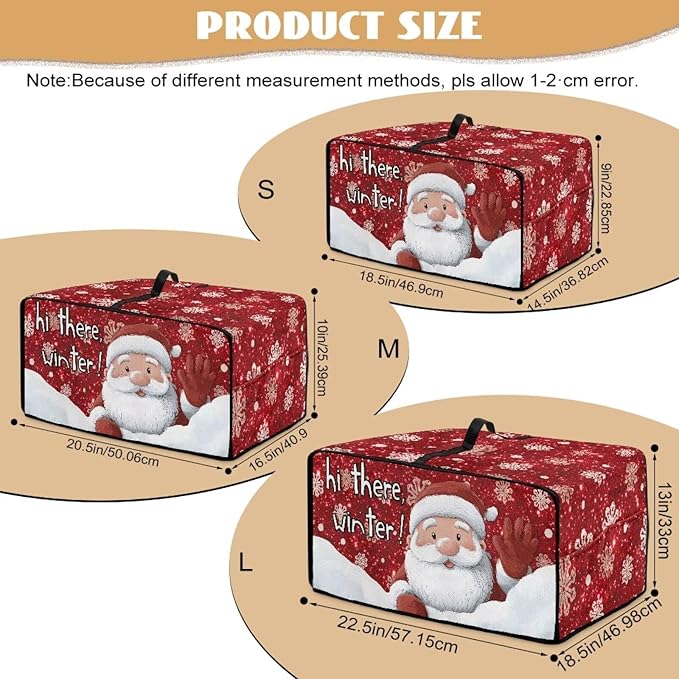 Doojoayie 4 Slice Toaster Cover Christmas Santa Kitchen Appliance Covers Universal Fit Toaster Oven Cover with Top Handle Belt Easy to Storange Red Christmas Home Decorations