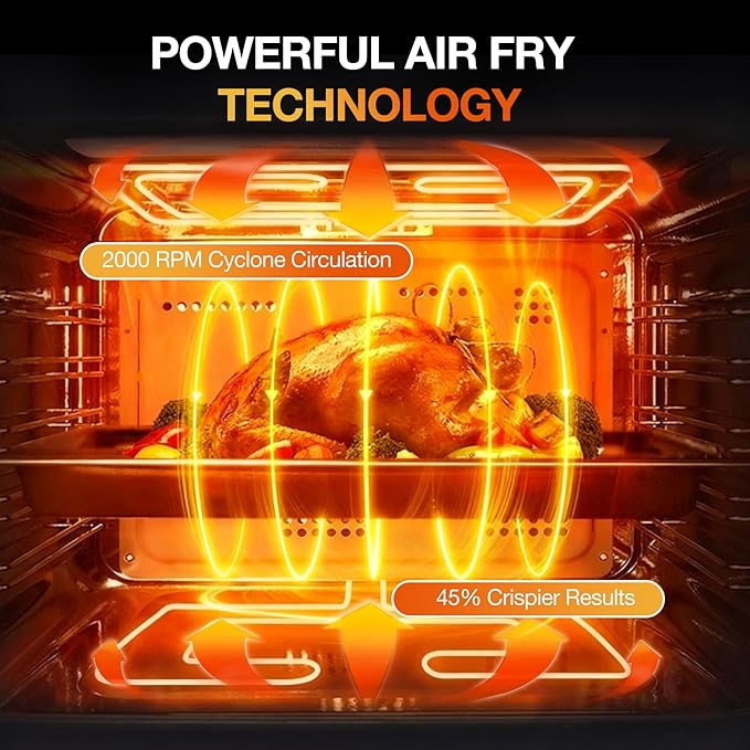 ROBAM Toaster Air Fryer Combi Oven Countertop Steam Oven 20-in-1 with Convection Steam Roast &amp Bake Multi-Stage Cooking Self-Clean 7 Modes 30 Built-In Recipes for Kitchen Pizza Baking (Blue)