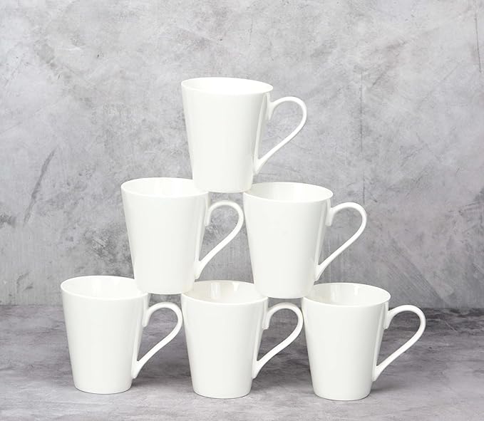 Bone China Rim Shape Elegance White10oz Mug Case of 6