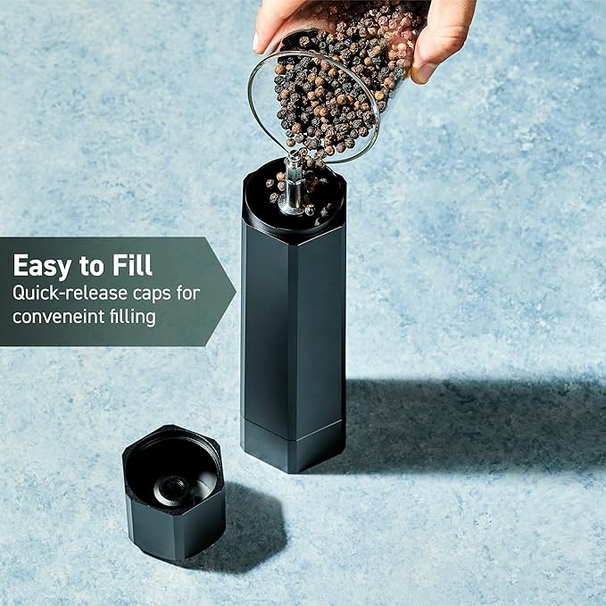 HexClad Hybrid Nonstick 10-Piece Cookware Set 12 Wok Salt and Pepper Grinder Set 6-Piece Essential Knife Set and Magnetic Knife Block Stay-Cool Handles Dishwasher and Oven-Safe Induction Ready