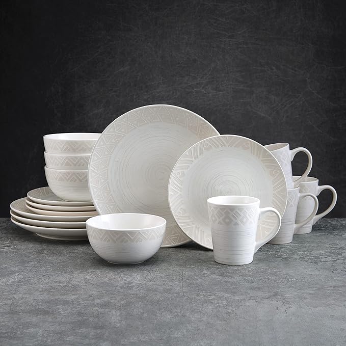 Pfaltzgraff Vera 16 Piece Dinnerware Set Service for 4 Cream