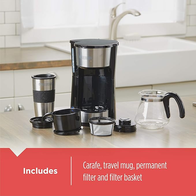 BLACK+DECKER CM0755S 4-in-1 5-Cup Coffee Station Coffeemaker Stainless Steel