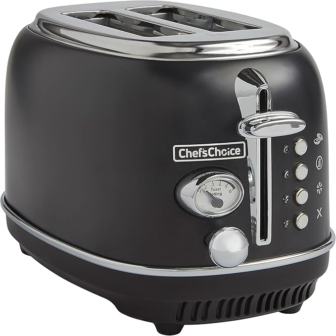 Chef'sChoice Toaster 2 Slice Gourmezza Stainless Steel with 5 Functions and 6 Shade Settings 900-Watts Black