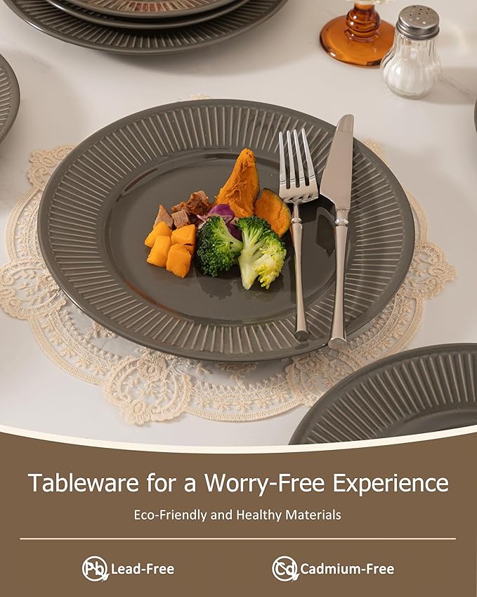 Dinnerware sets plates and bowls sets modern platesCeramic Dinnerware Sets12 Pieces Porcelain Lightweight PlatesScratch Resistant Dish Set (style - 14 4 - Set (12pcs))