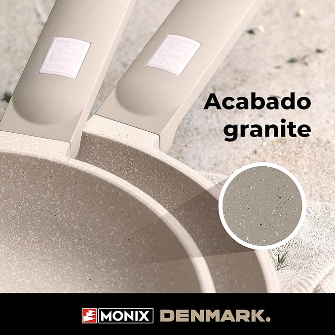 MONIX Denmark | 10 Piece Cookware Set Cast Aluminium with Non-Stick Suitable for All Types of Cookers Including Induction