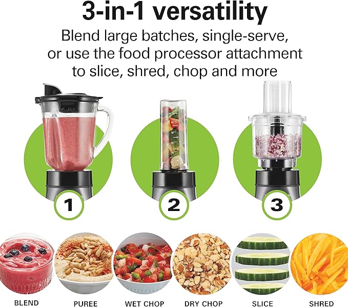 Hamilton Beach Blender Food Processor &amp Slow Cooker Bundle - 40oz Blender 20oz Cup 3 Cup Chopper &amp 6 Quart Programmable Slow Cooker