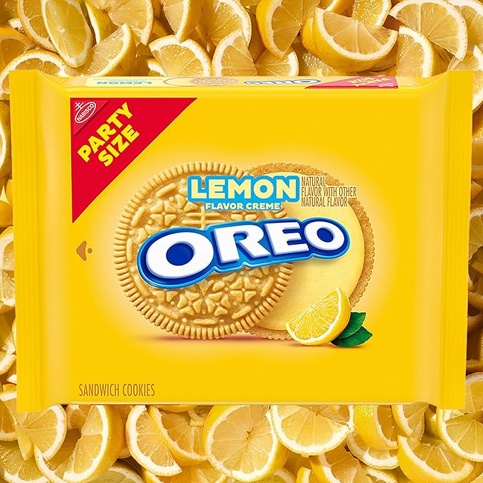 OREO Lemon Creme Sandwich Cookies Party Size 8-26.7 oz Packs