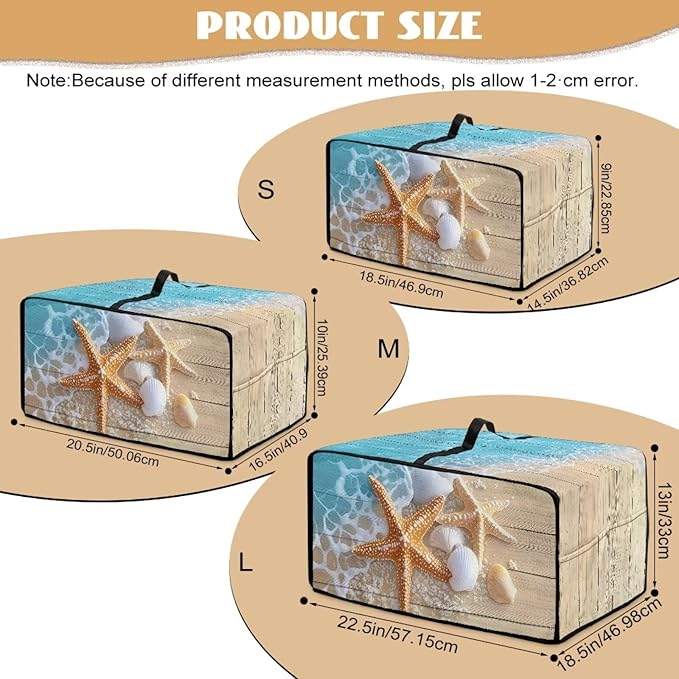 Doojoayie Starfish Toaster Oven Cover Coffee Print 8 Slice Bread Machine Dust Protector Universal Fit Dust-proof &amp Stain Resistant Covers for Kitchen Appliance Protection