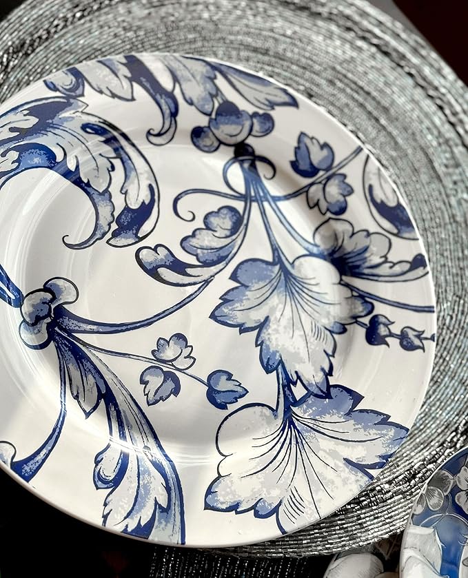 STP GOODS Bone China Dinnerware Set of 20 for 4 pers. Plates and Bowls Sets Dish Set Plate Set Dinner Plates Set Dishes Set of 20 Stoneware Dinnerware Set (Azur de Limoges)