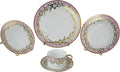 Pink and Gold Floral Patterned 40 Piece Dinnerware Set Serving for 8