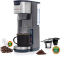 Mixpresso Gray Single Serve Coffee Brewer K-Cup Pods Compatible &amp Ground 30 oz Compact Coffee Maker Single Serve With 5 Brew Sizes Up To 14 Oz Fits Travel Mug Adjustable Drip Tray