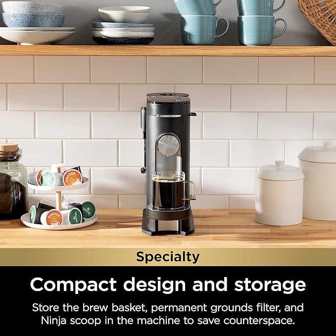Ninja Pod &amp Grounds Specialty Single-Serve Coffee Maker bundled with the Blast Portable Blender Cordless 18oz. Vessel Personal Blender for Shakes &amp Smoothies Leakproof-Lid &amp Sip Spout