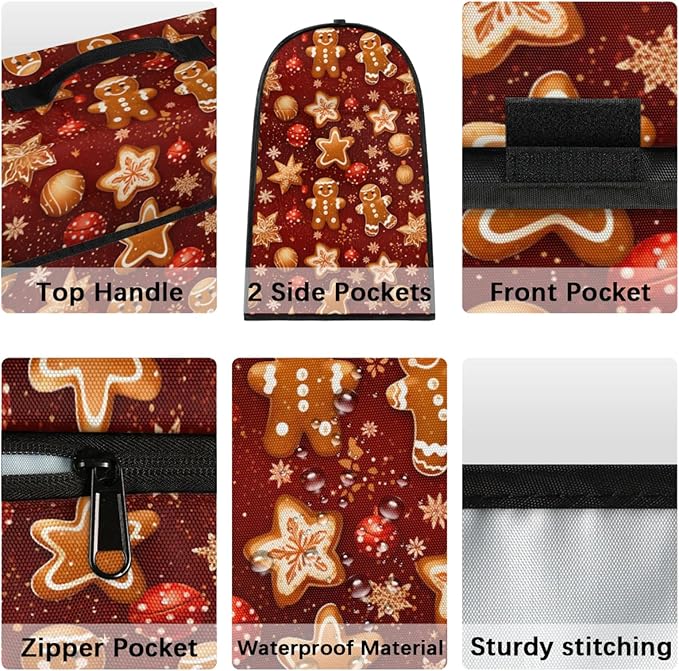cfpolar Kitchen Aid Mixer Cover Compatible with 6-8 Quarts Colorful Gingerbread Xmas Ball Stand Mixer Cover Kitchen Aid Mixers Accessories Appliance Organizer Bag Dust Covers with Zipper Pocket