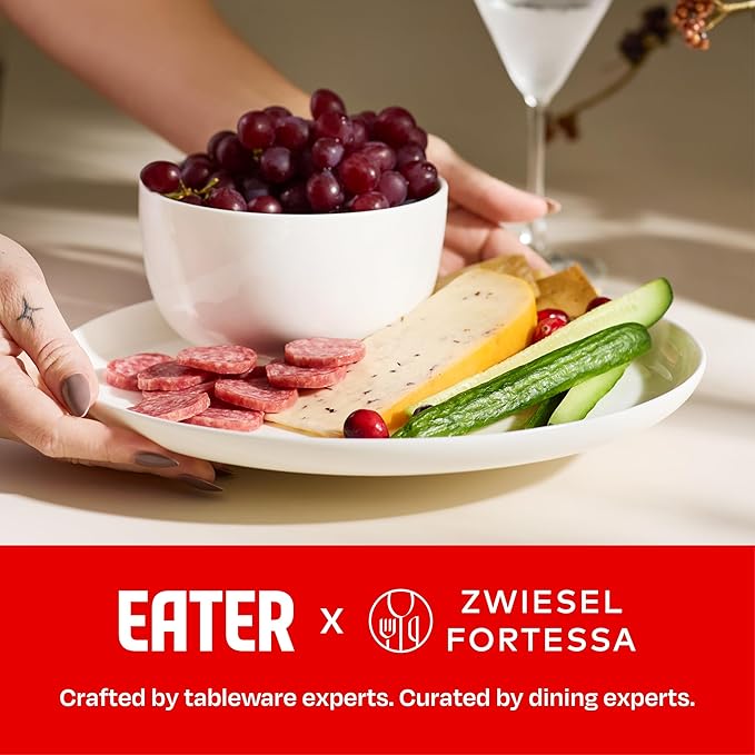 Eater x Zwiesel Fortessa Forma Fine China 16 Piece Dinnerware Set (Service for 4) White