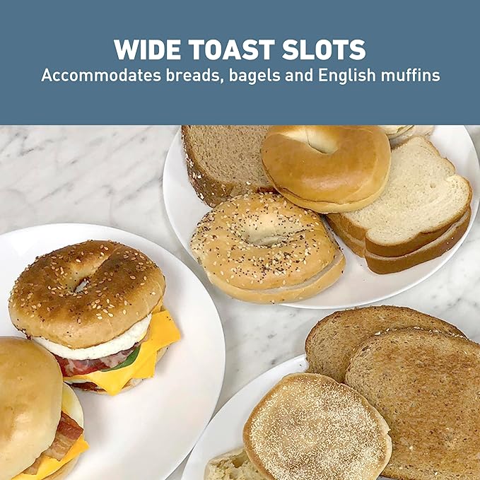 West Bend Breakfast Station 2-Slice Toaster and Egg Cooker/Poacher with Removable Pre-Cooked Meat and Vegetable Warming Tray for Perfect Breakfast Sandwiches 1200-Watts Black