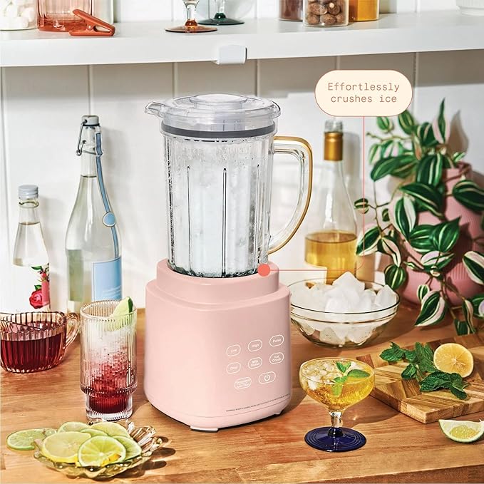 High Power Countertop Blender System with Multiple Speeds Ice Crushing Smoothie and Chopping Functions 50 oz Jar and 20 oz Single Serve Cup (Rose)