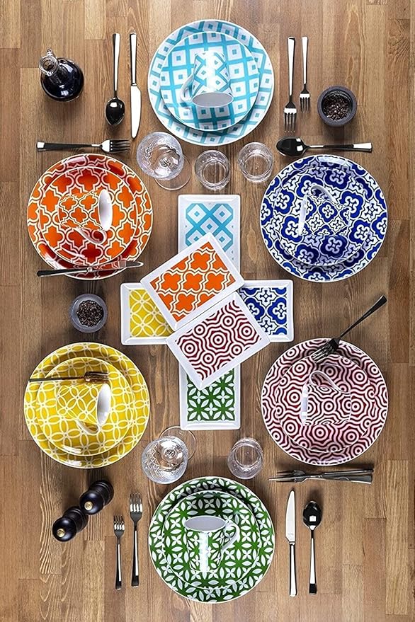 Casablanca 24 Pcs Porcelain Dinnerware Set for 6 Persons - Dishwasher safe
